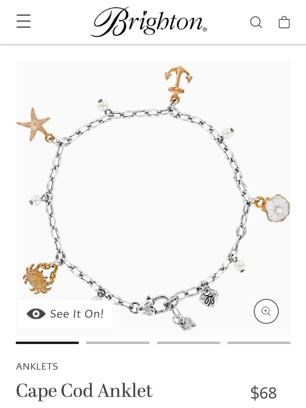 Brighton Cape Cod seashell anklet